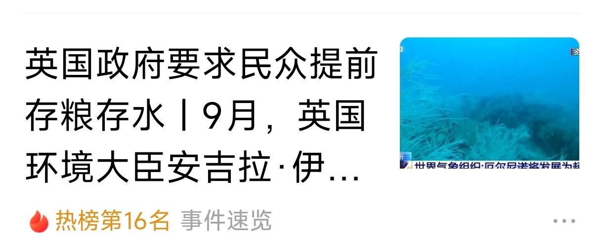 我觉得英国当局要求全体国民存粮屯水，还不如让全体国民去放纵几天。这样往死