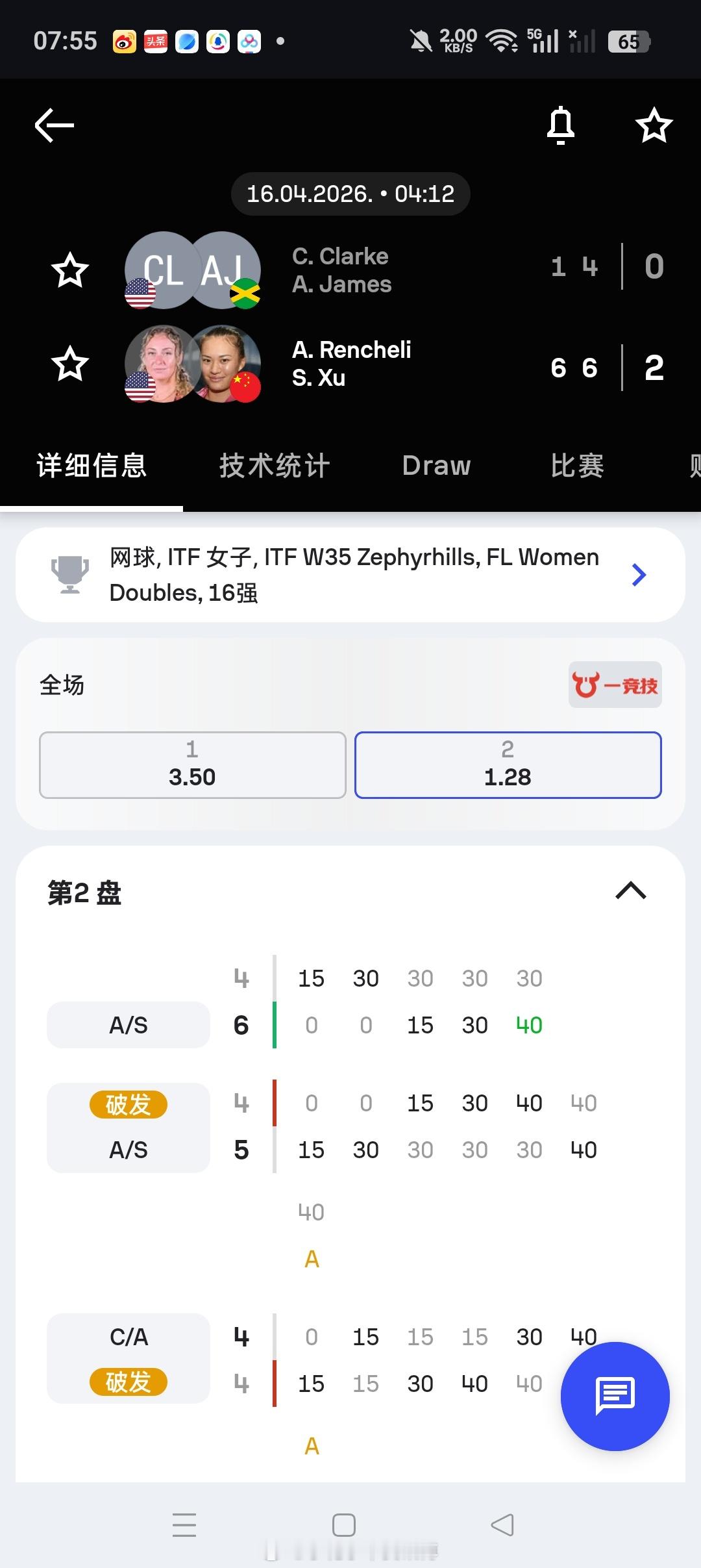 小花小草资讯小花小草资讯【ITF泽弗希尔斯W35】女双首轮徐诗霖🇨🇳/伦切利