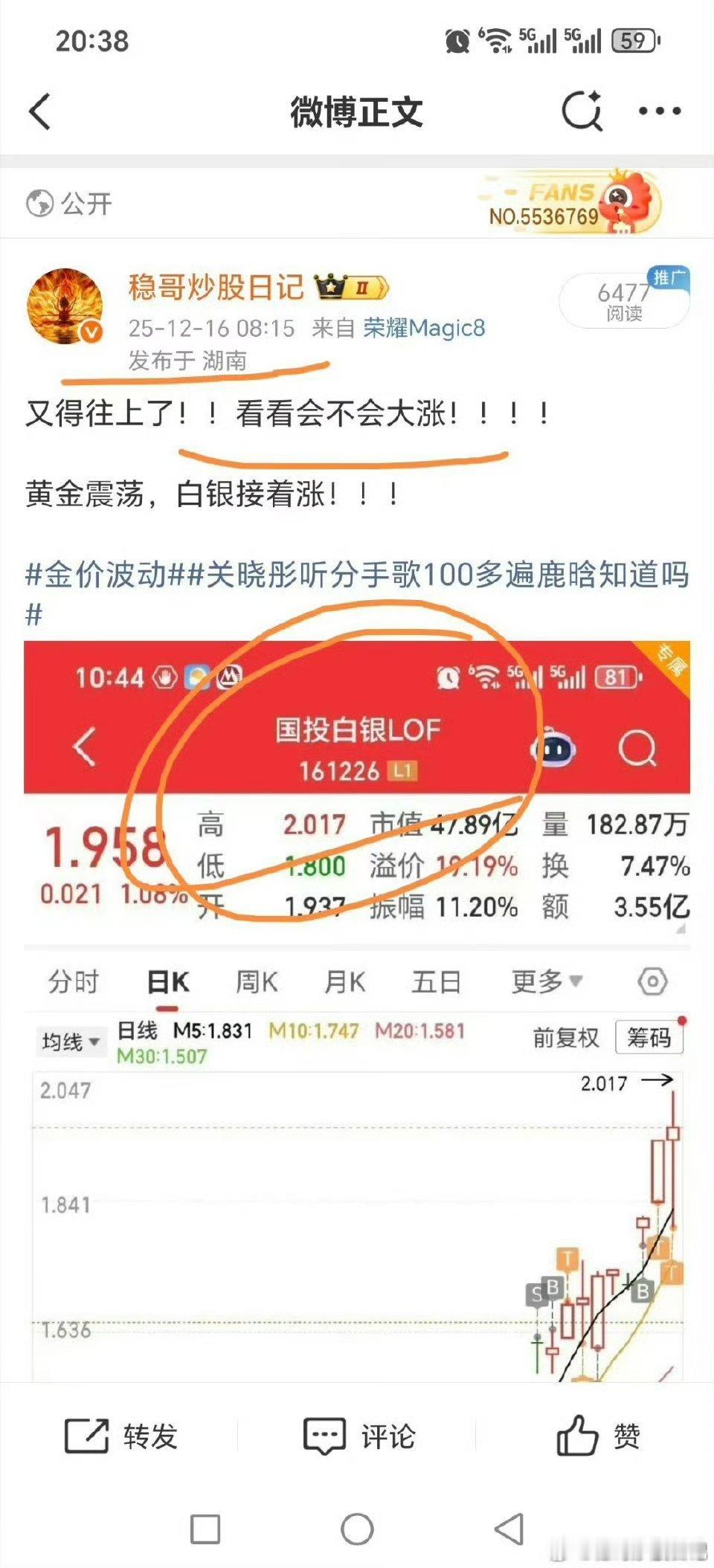 国投白银lof接着16号提，再次涨二十多点，提了一两个月了，接着往上！！金价波动