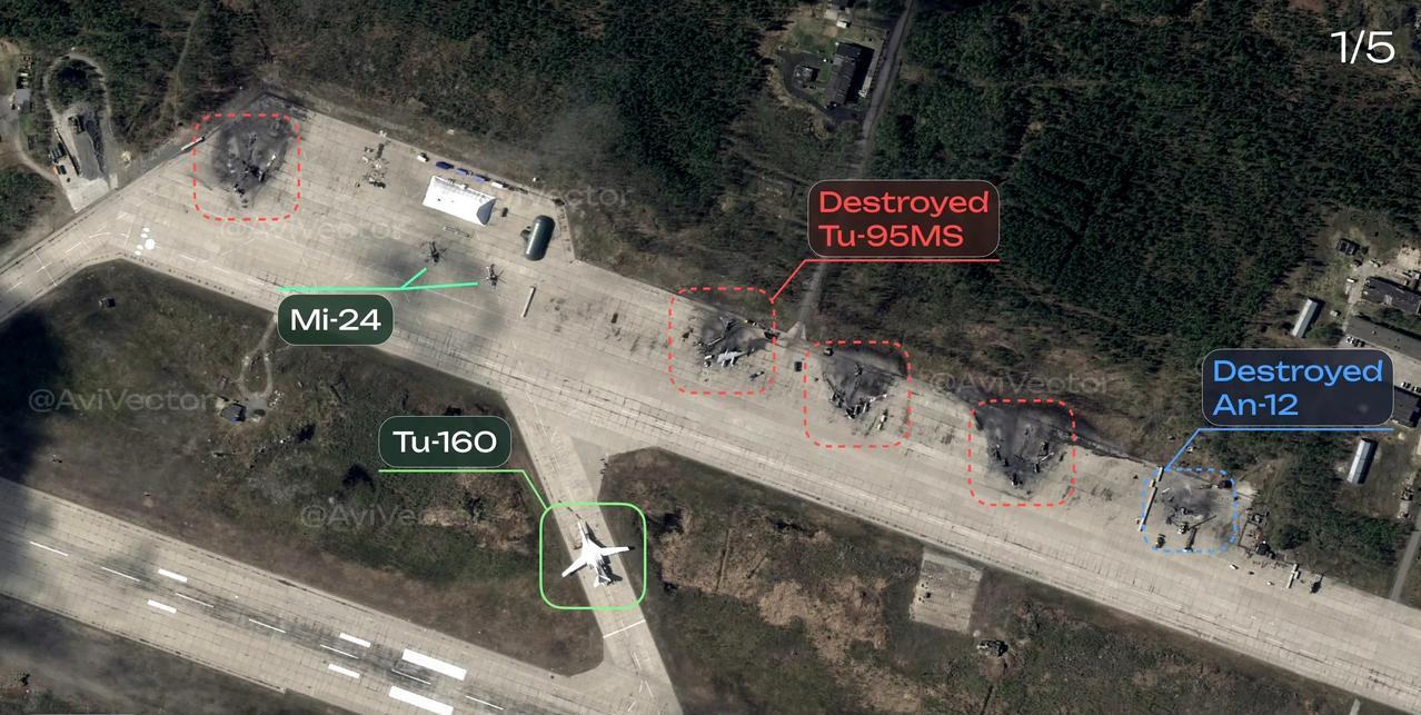 俄空天军奥列尼亚（Olenya）基地高分卫星图像可以确认4架图95MS和1架安