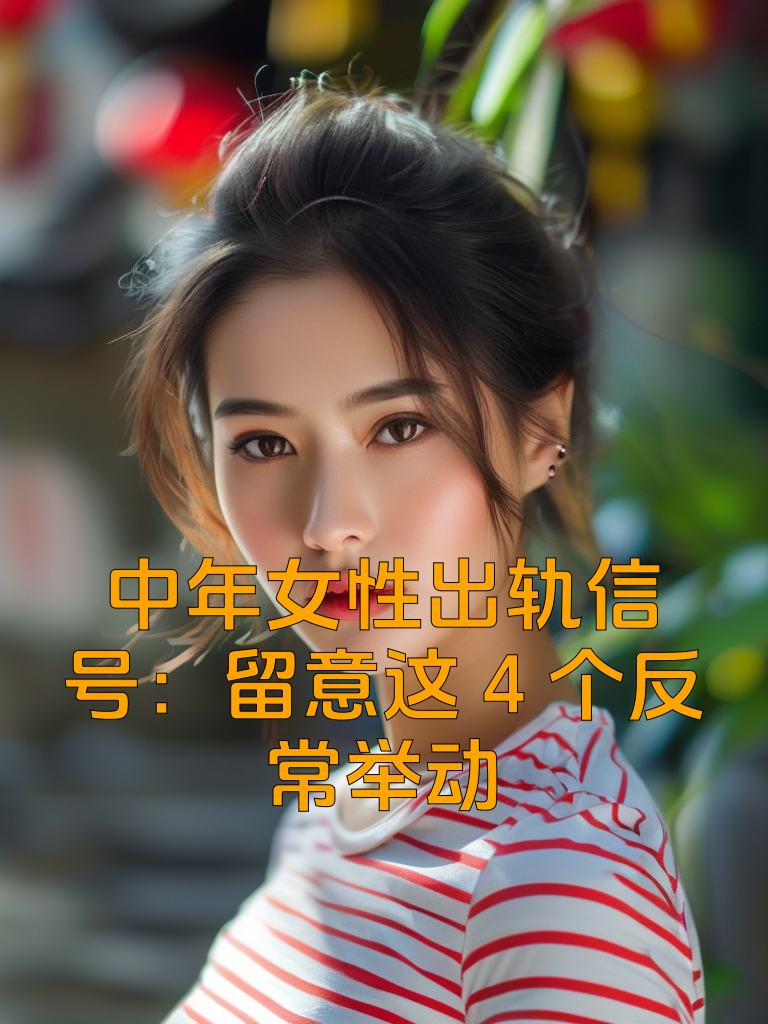 中年女性出轨信号：留意这4个反常举动