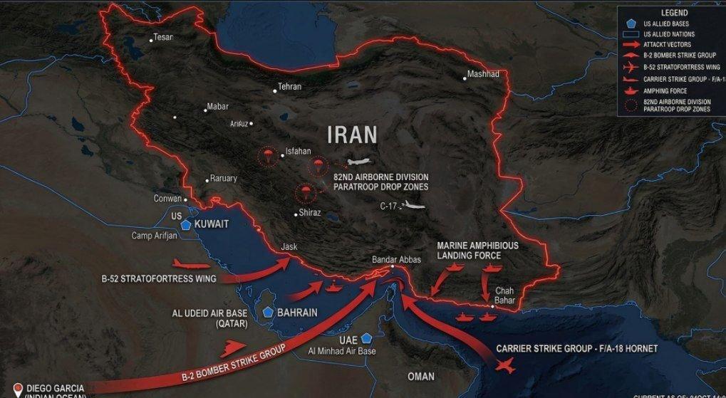 航母已就位、载有7000名海军陆战队员的两栖战舰已就位、B-2隐形轰炸机已就位。