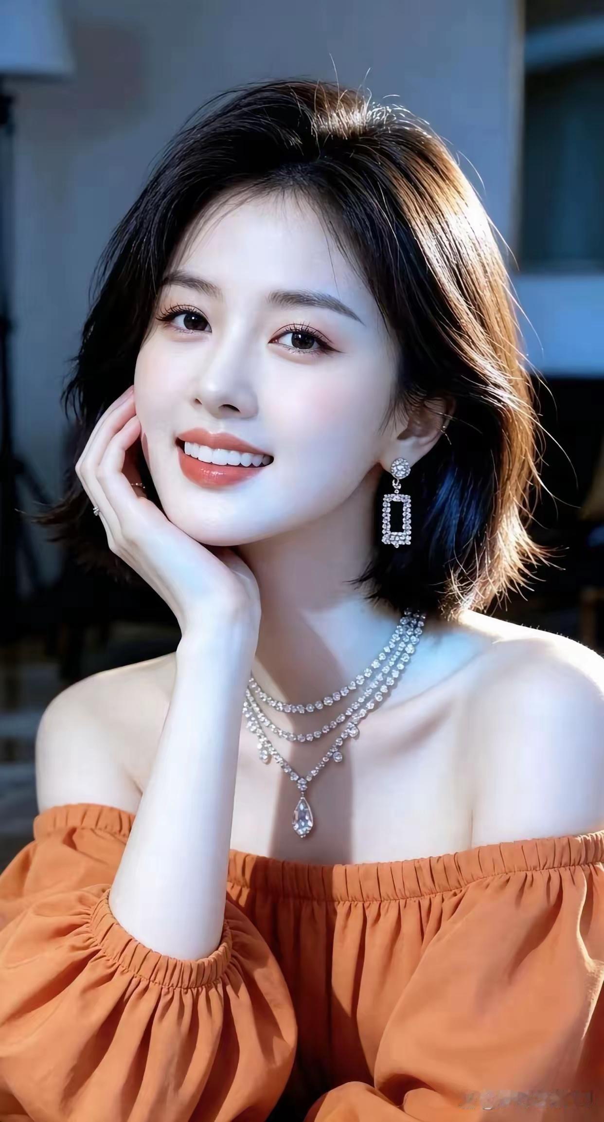 这位美女好漂亮，笑容好甜！