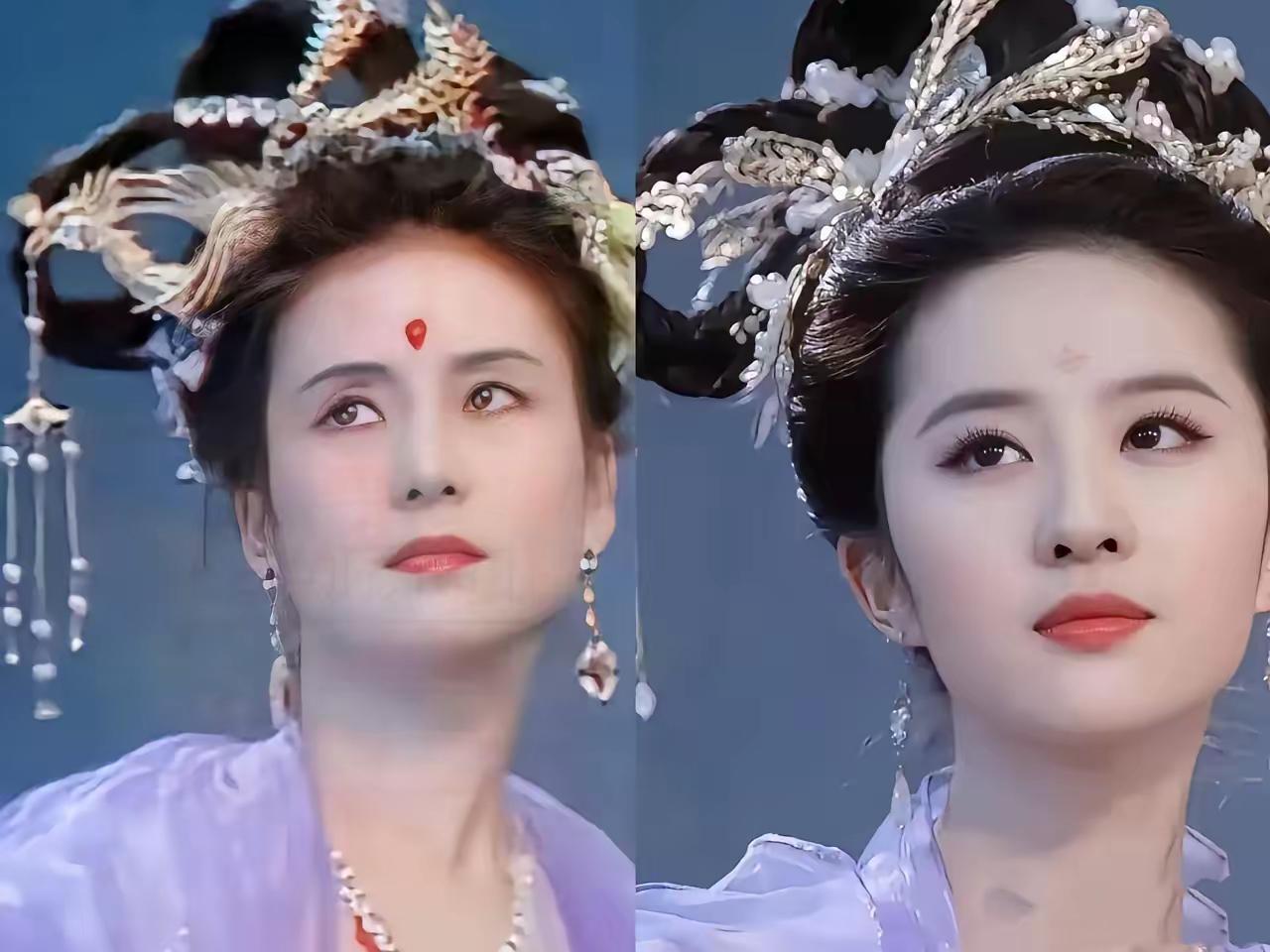 这两张图放在一起，猛然发现还是老版西游记嫦娥赢了啊，原因有两个——一个是气