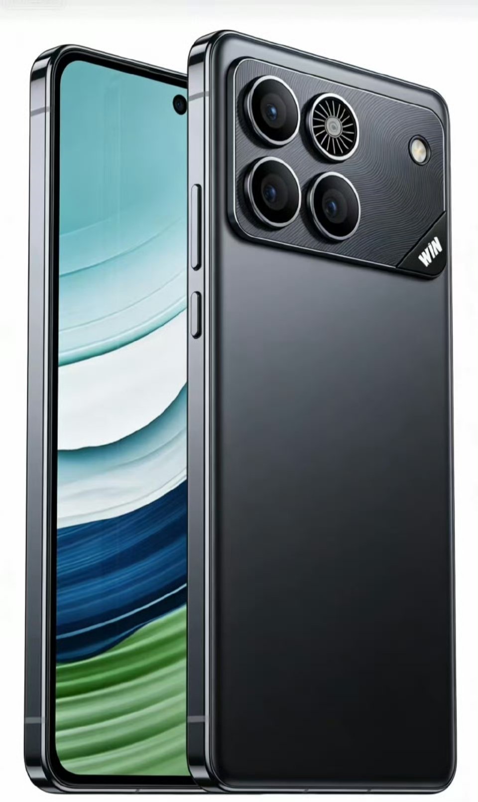 荣耀WIN系列新机的外观设计渲染图，从图片可以看到，新机配备横向矩阵相机模组