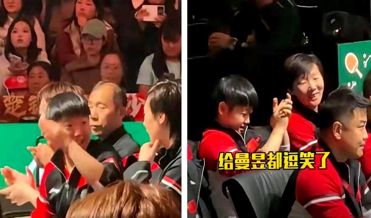 谁懂啊！看和王曼昱赛场下凑一块儿有说有笑的样子，真的甜到心巴上了！莎莎不知道比划