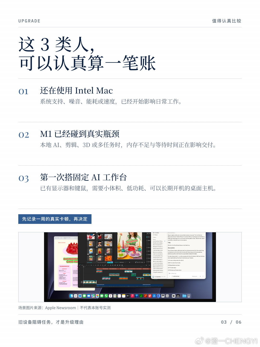 M6Macmini发了，但我觉得这次最有用的问题不是“提升了多少”，而是：你的旧电脑到底卡在哪？In