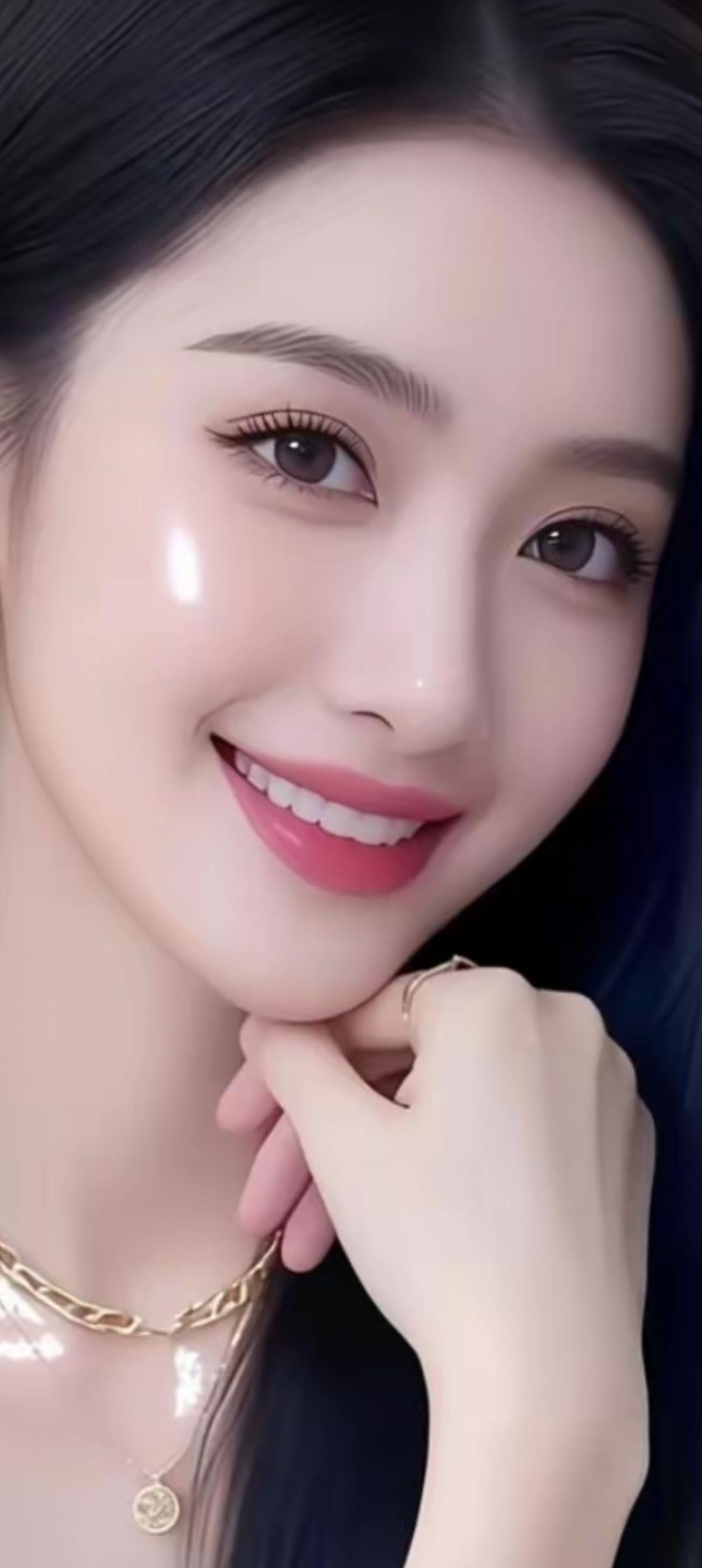 甜美笑容，金链闪耀，元气满满的一天！😊✨