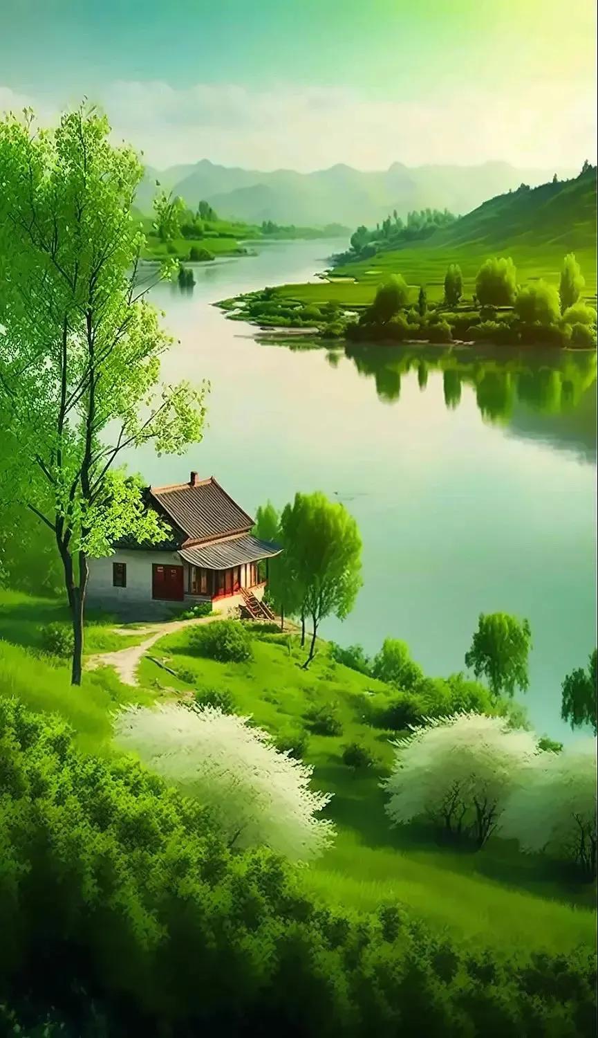 上联：春意阑珊美画卷；下联：？？？