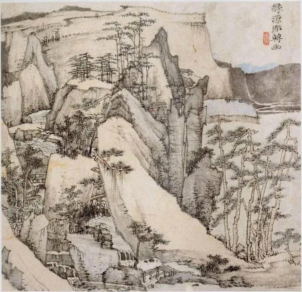 清祝昌《山水册》十二开，祝昌（字山嘲，号梅屋）是清初新安画派的重要画家，活动于