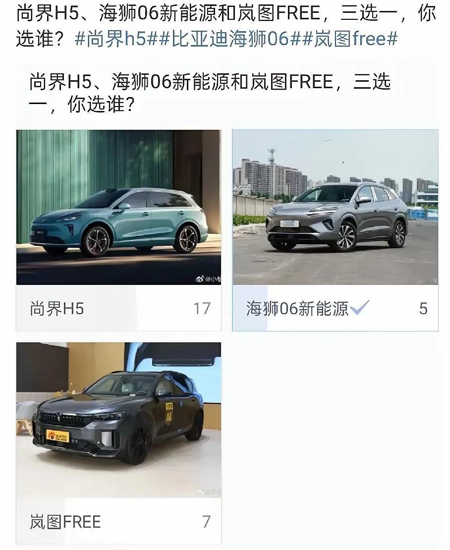 海狮06怎么跟这两台车比，海狮06也就是十万的屌丝车，尚界H5定位20万的有志青
