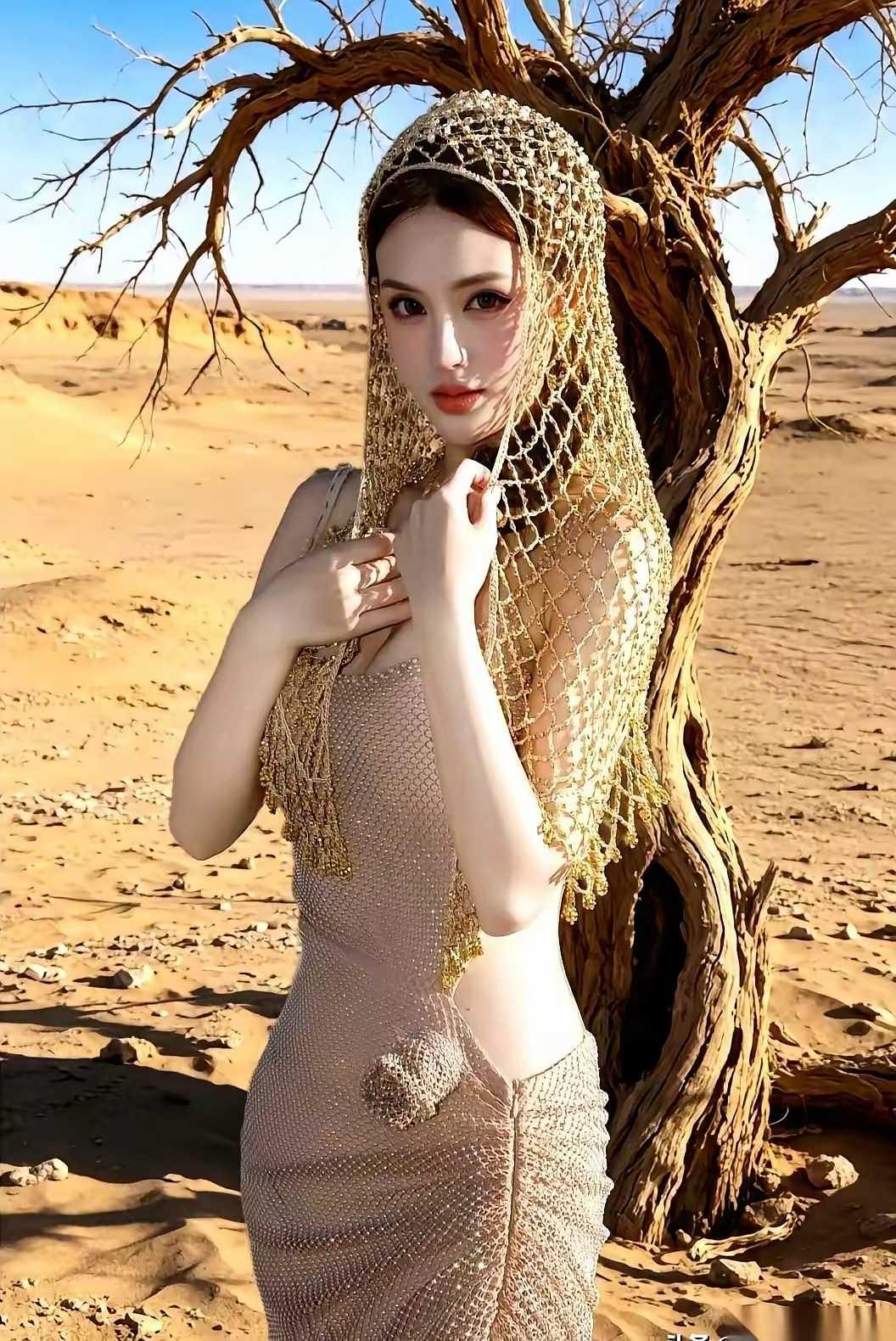 枯木沙漠，西域美女。一眼惊鸿，动人心魄。