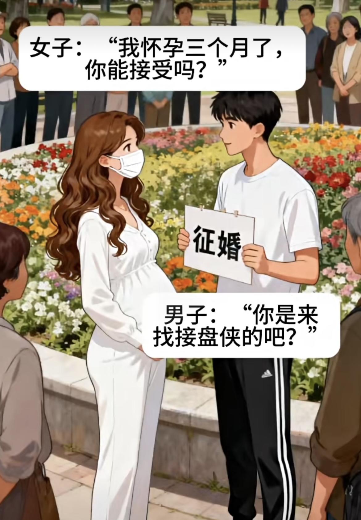 “我怀孕三个月了，找你做孩子爸爸，你能接受么”[无奈吐舌][无奈吐舌]