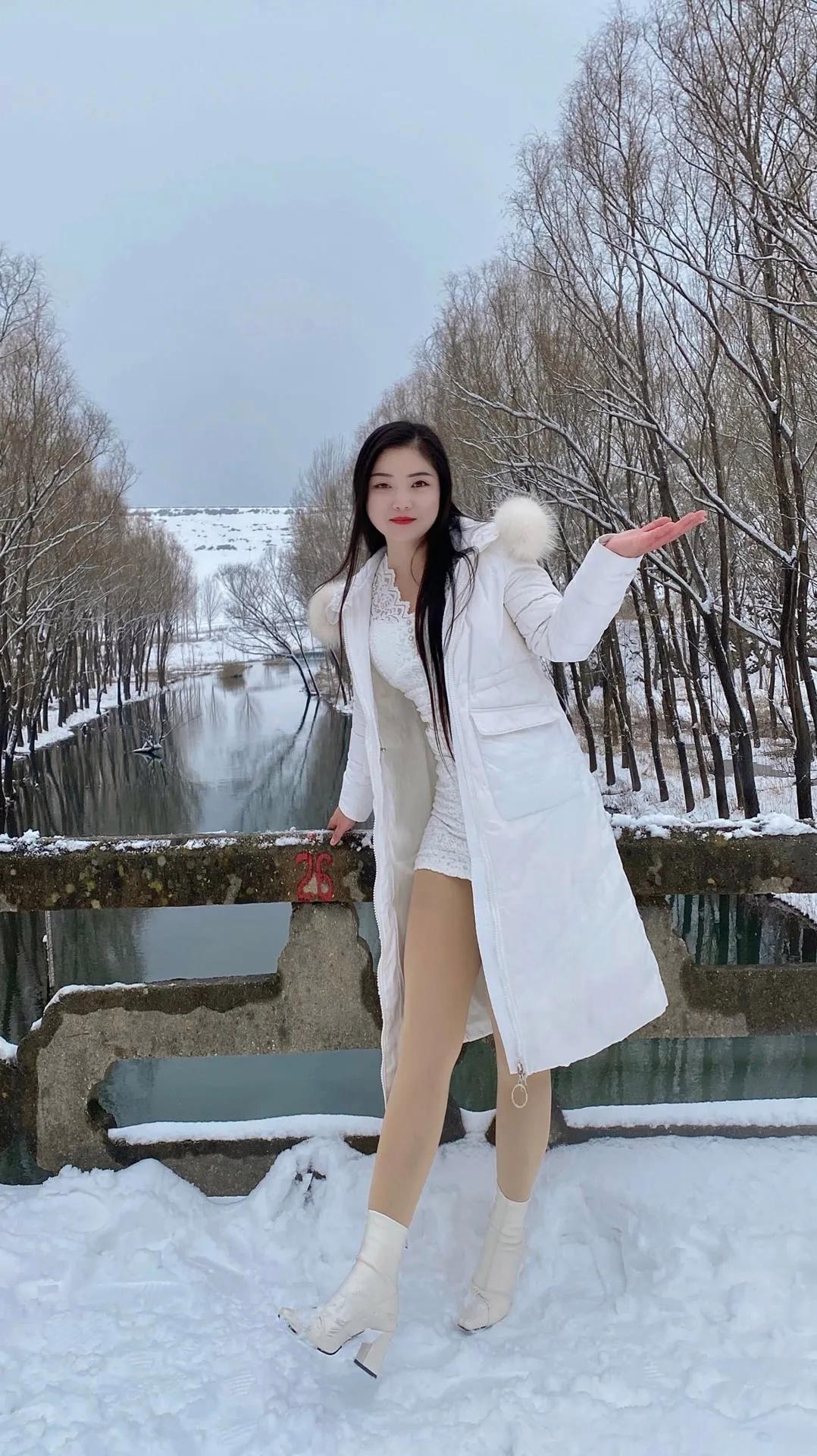 去年拍的雪景妈妈