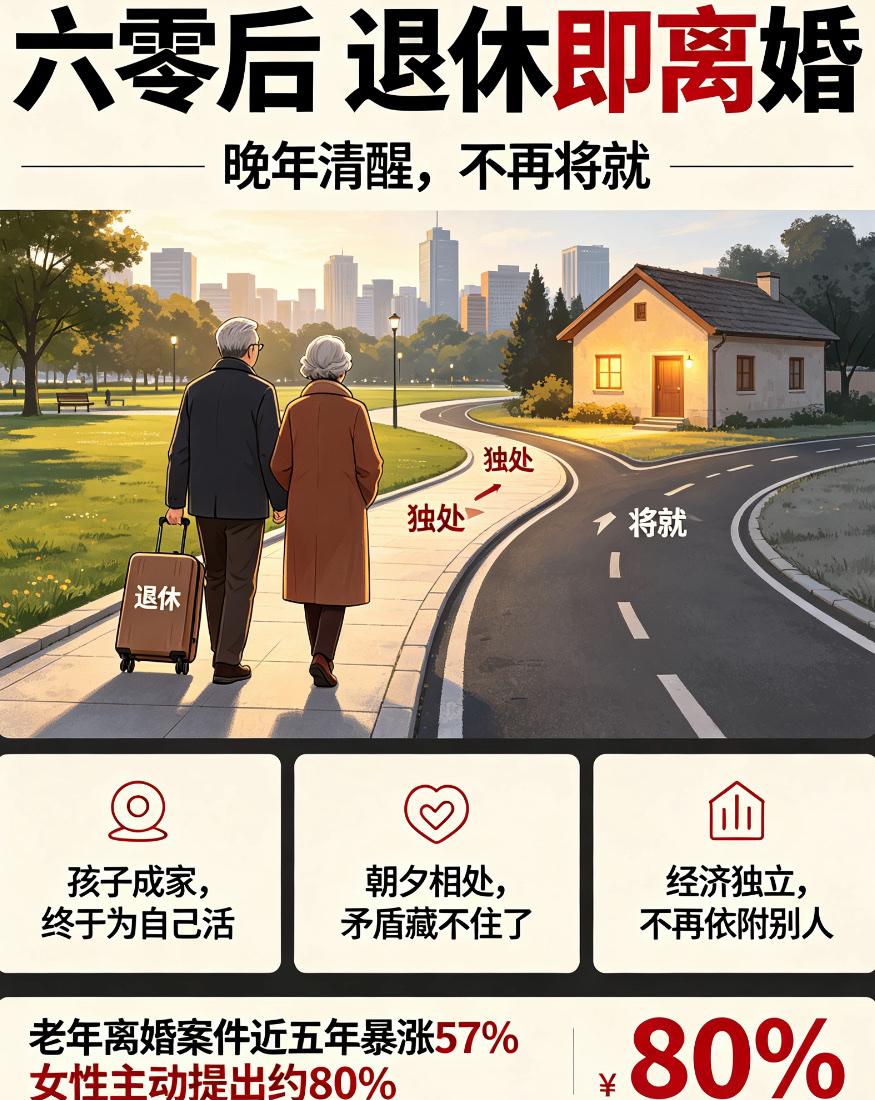 六零后“退休即离婚”爆火：晚年清醒，绝不将就现在最扎心的社会现象：六零后，成