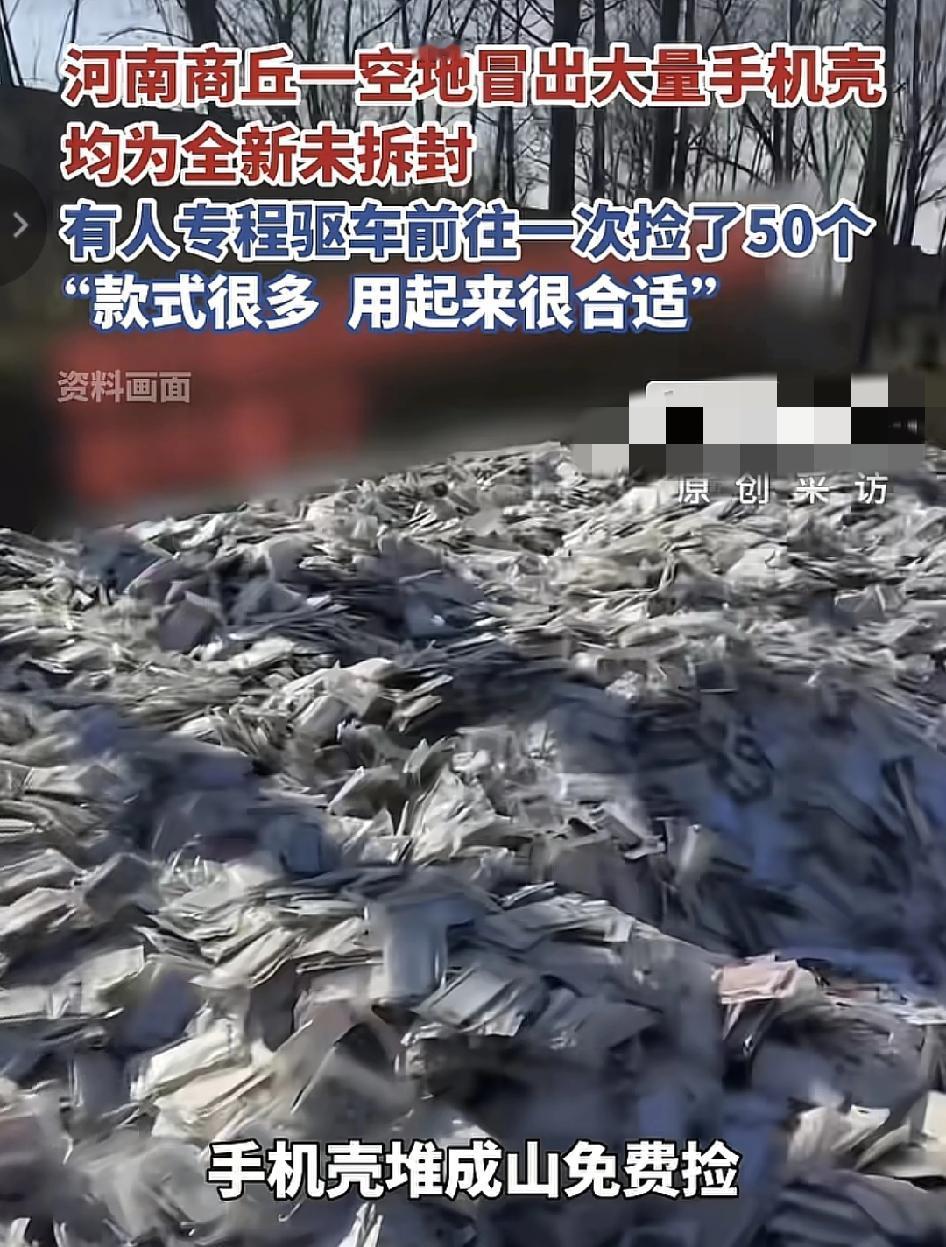 河南商丘一直都出现大量的分新手机壳。款式也特别多，全是全新未拆封的，有人刷到相关