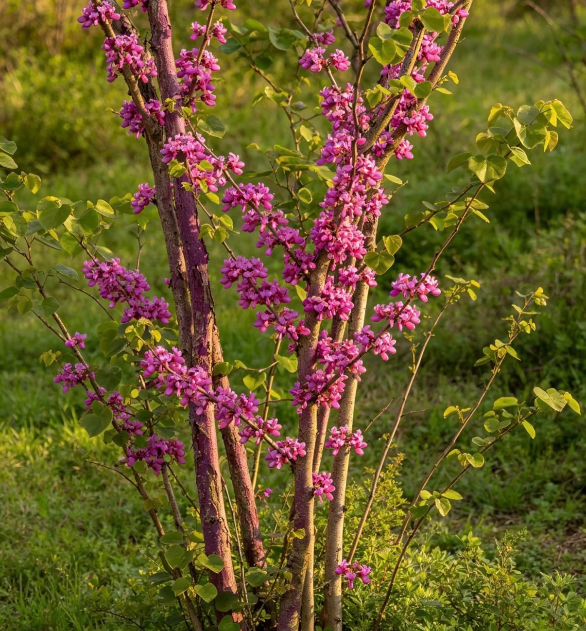 紫荆1.栽培方式：普通园土、沙壤土均可栽种，耐轻度贫瘠；落叶丛生灌木，根系浅生