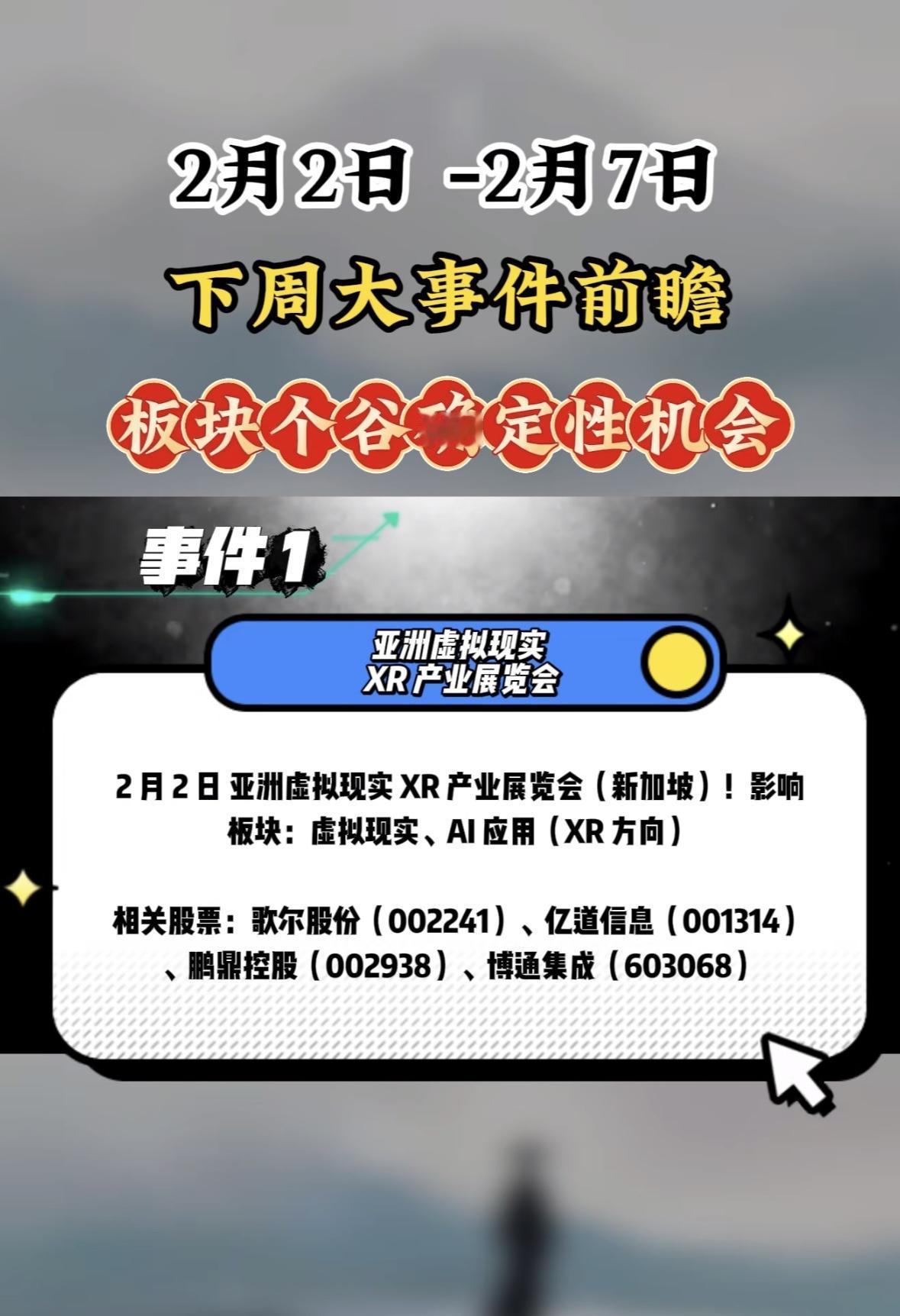 下周大事件前瞻：固态电池创新发展论坛，抓住板块个股确定性机会！亚洲XR展下周