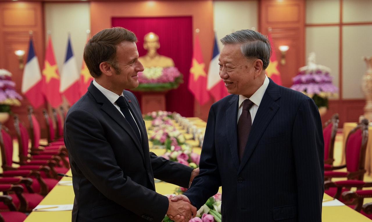 刚刚结束东南亚之行的法国总统马克龙今天（5月31日）发文说：“登机。在东南亚度过