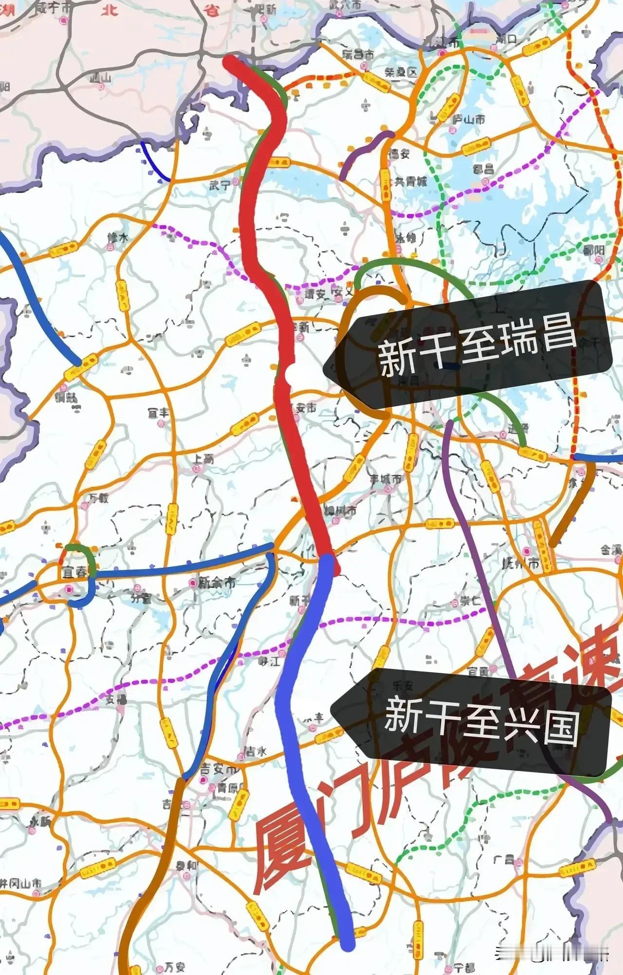 江西新兴高速公路兴国段重大变动，枫边互通与服务区合建了。兴国县境内枫边互通
