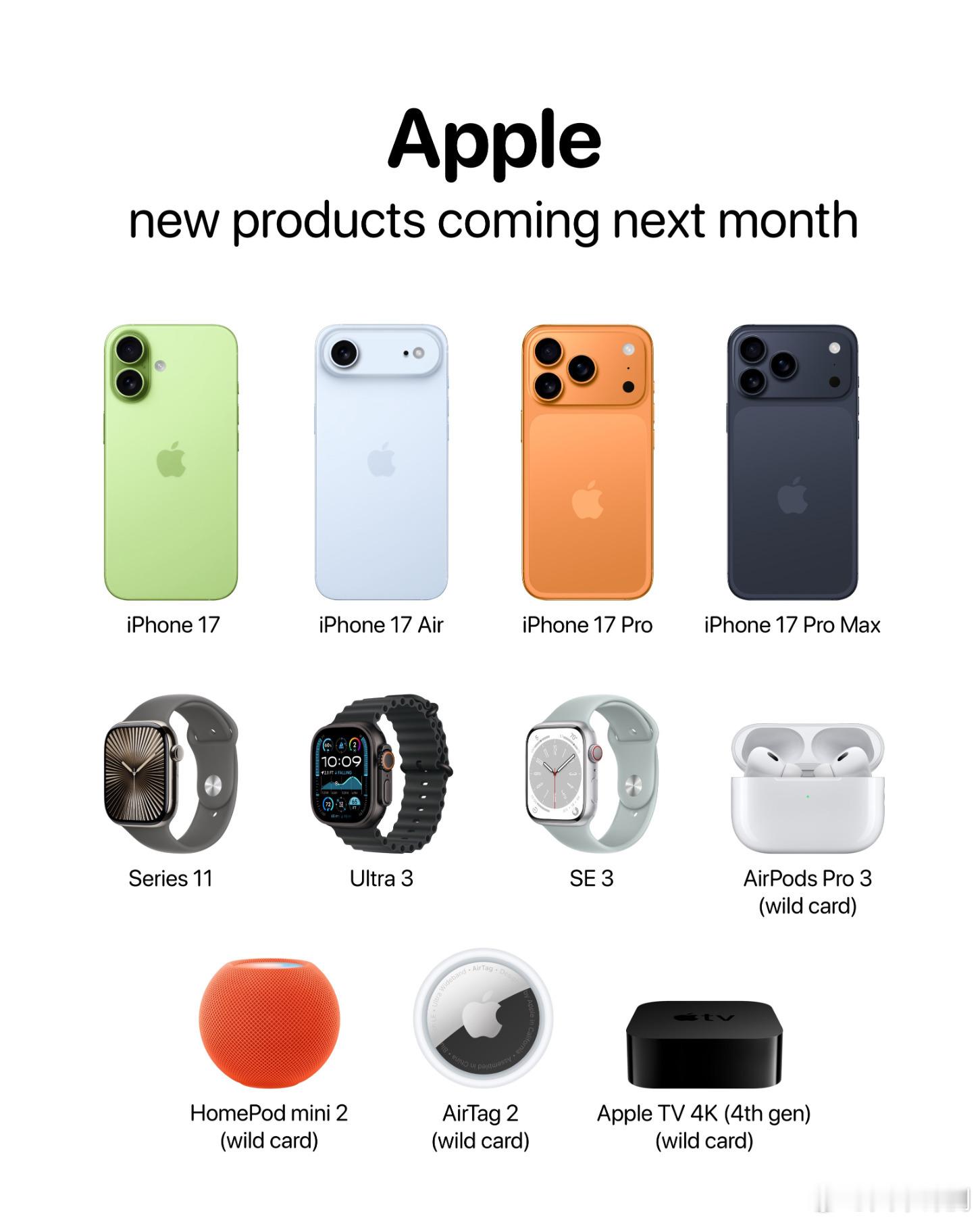 iPhone17全系价格曝光除了iPhone17系列外还有AppleWatc