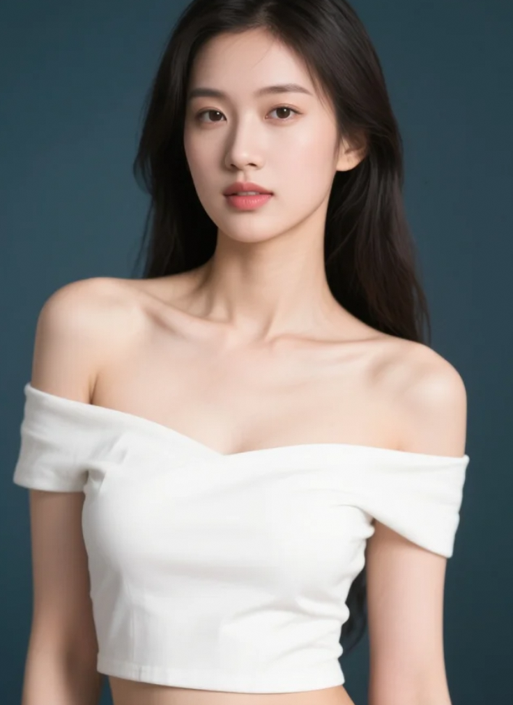 青丝如瀑月光下，清冷仙子落凡尘。