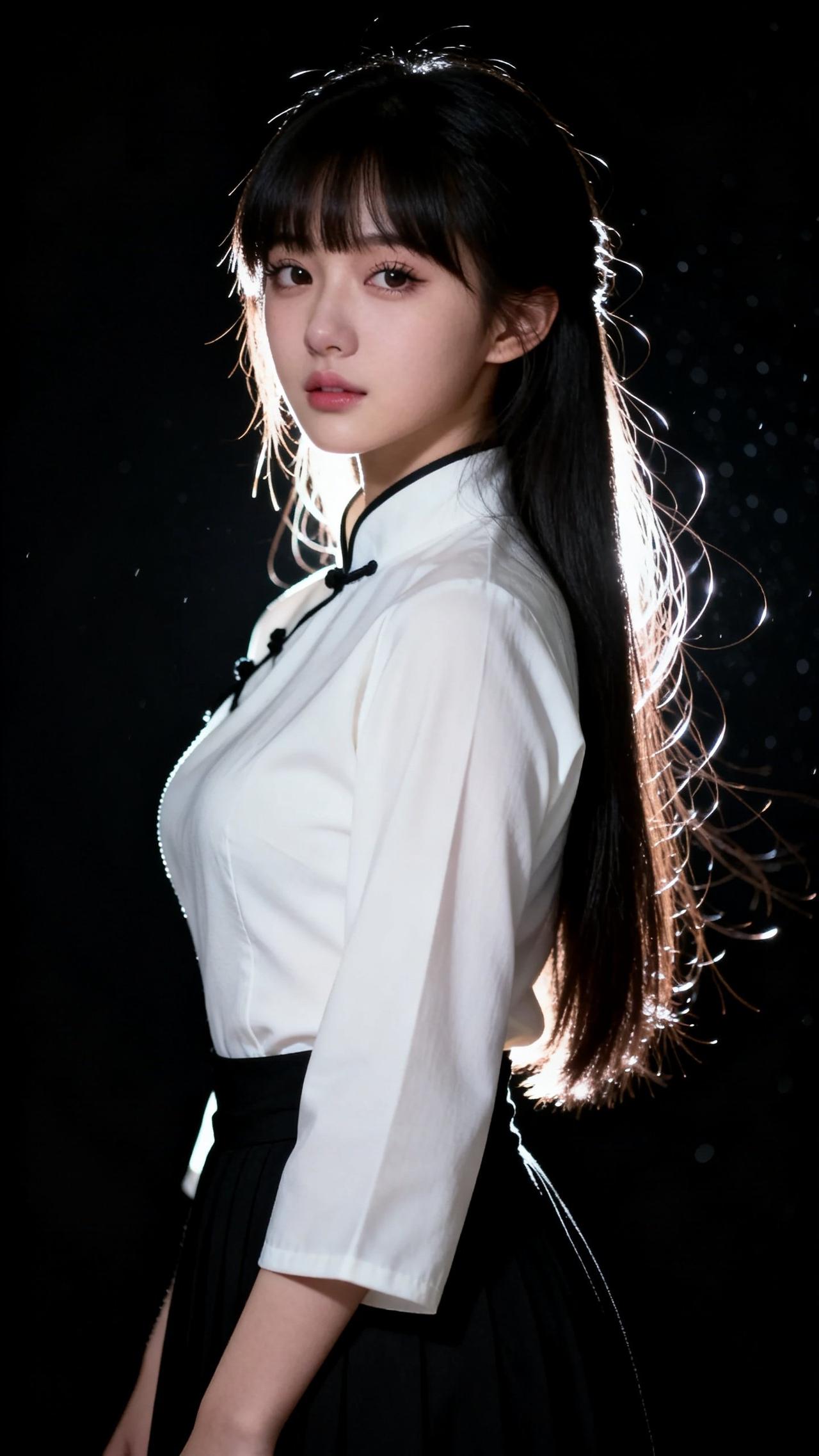 月华如练，美人如画。月色如墨