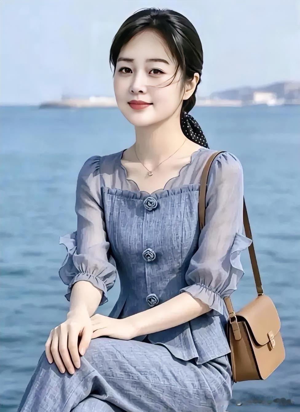 【现代散文诗·海畔】海蓝盈袖，微风轻拂。清浅笑意，凝作岁月温柔。