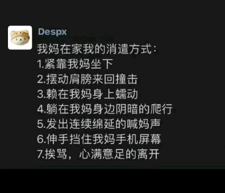 我妈在家我的消遣方式