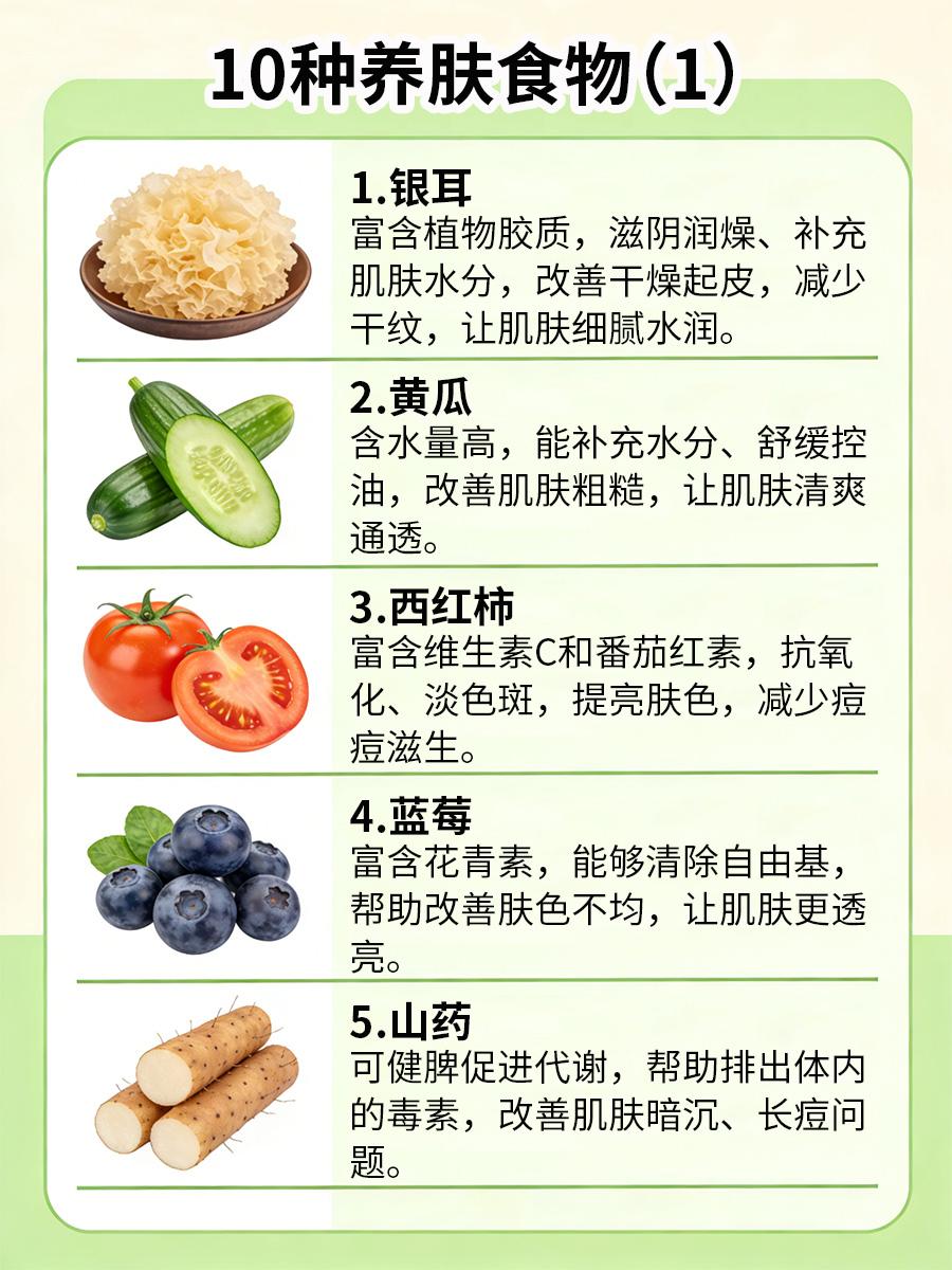 越吃脸越干净，10种养肤食物收好想要拥有干净通透的肌肤，不用只靠护肤品，日常饮