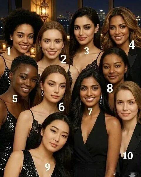 刚看到的说今天全世界很火的一张照片，让大家在这里面挑出自己最喜欢，看看自己的审美