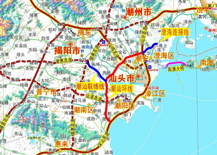 潮汕环线高速年底动工建设 预计2019年建成