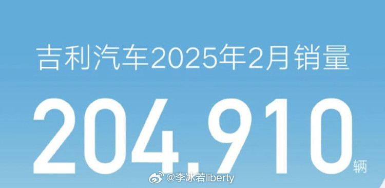 看完销量排行榜常客的月销几家大厂也陆续放数据了吉利汽车2月销量204910辆其中