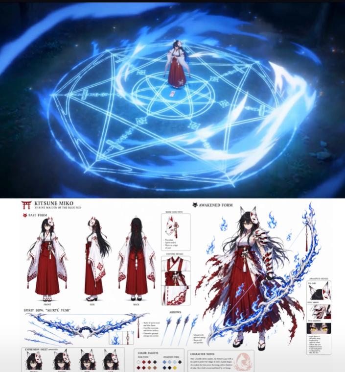 分享最近我们收集的一部非常帅的魔法视频的AI提示词——提示词：一张女性动漫
