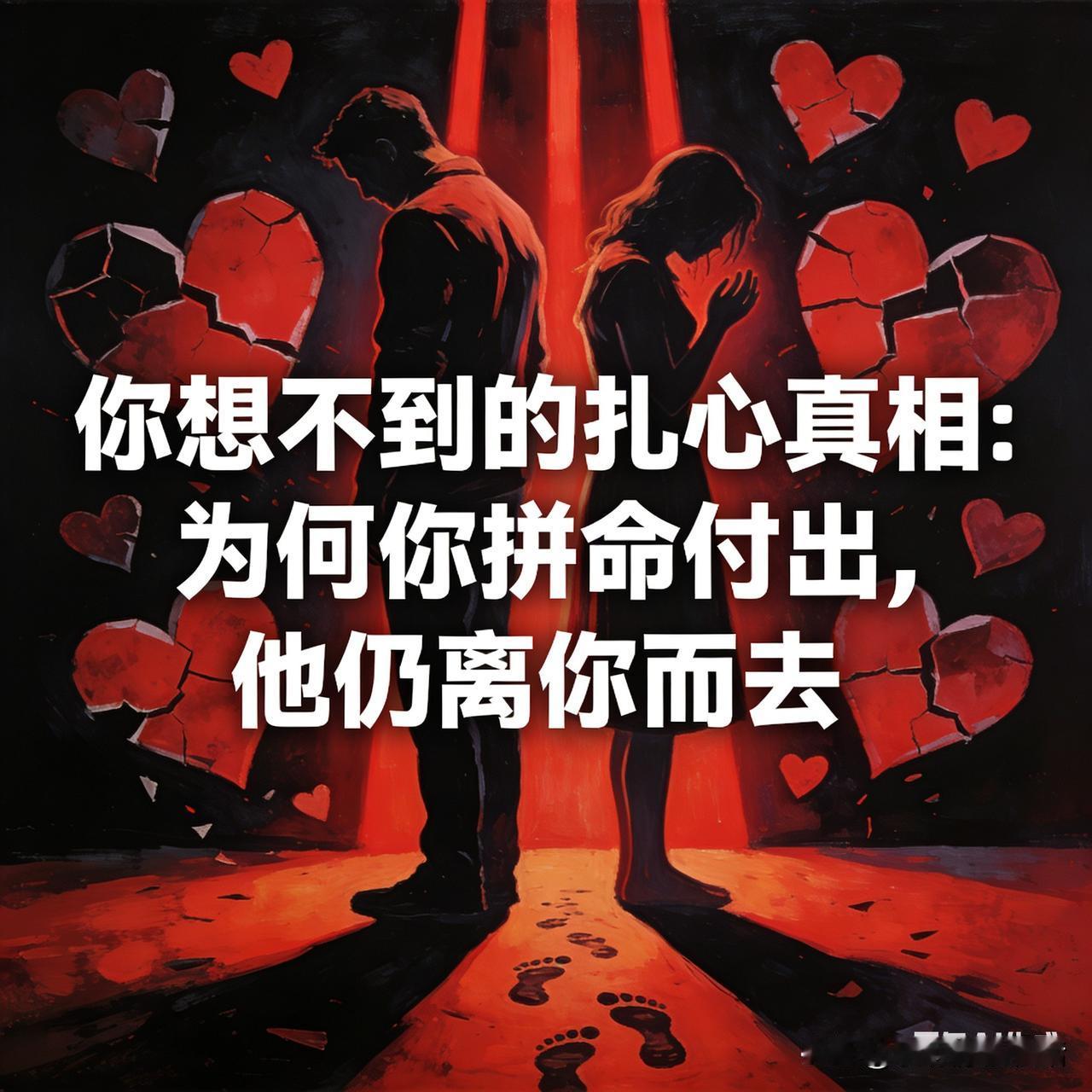 你想不到的扎心真相：为何你拼命付出，他仍离你而去？家人们，今天说