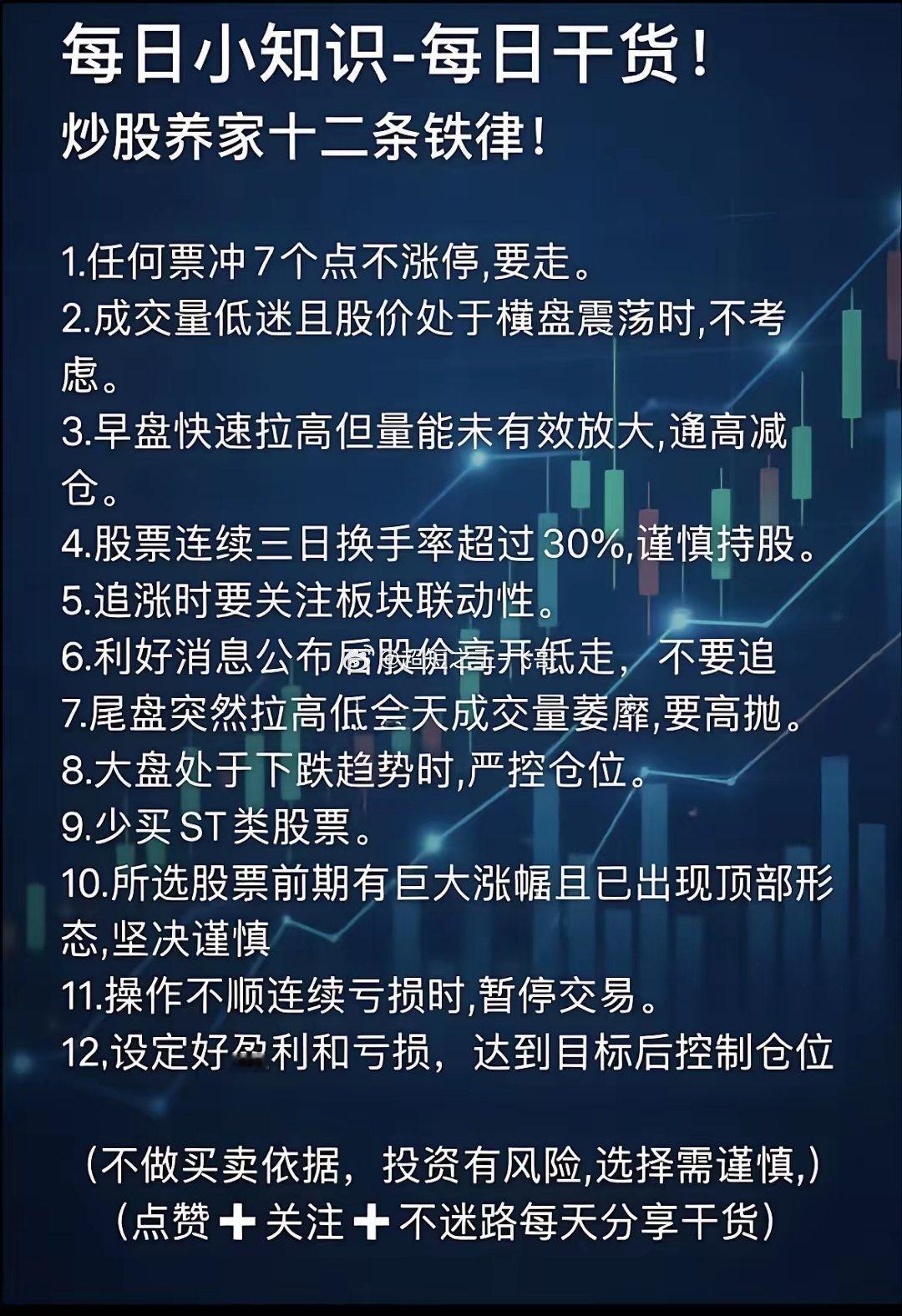 炒股养家的12条铁律，看懂严格执行，少走十年弯路股票财经
