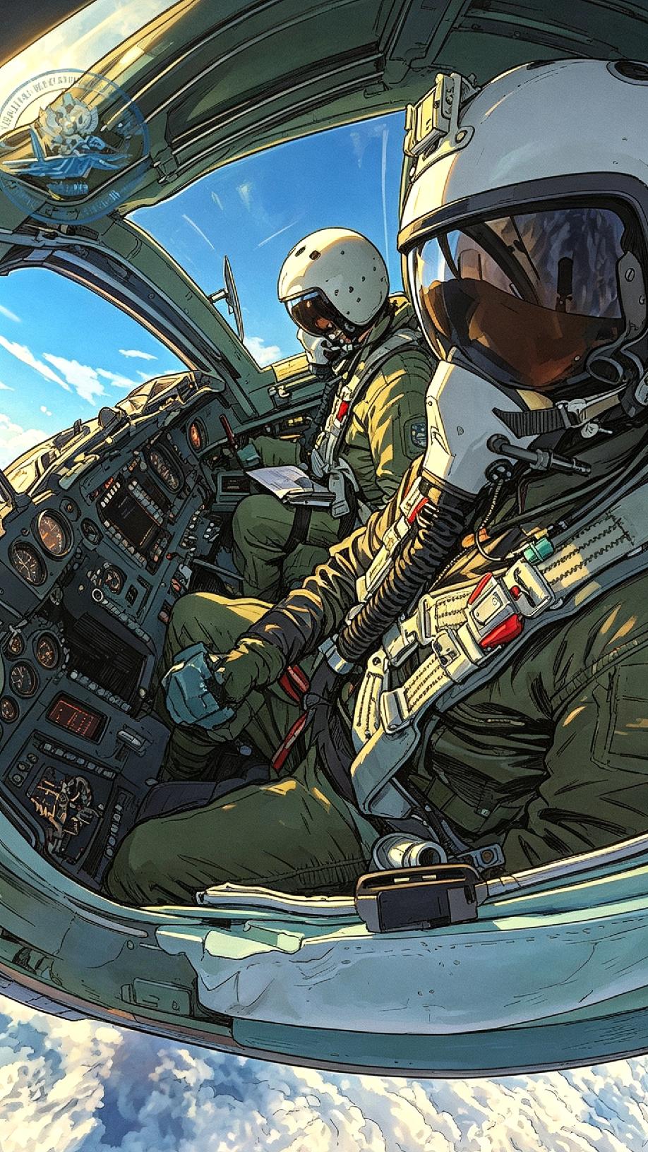 航空艺术漫画·苏34并列双座战斗攻击机