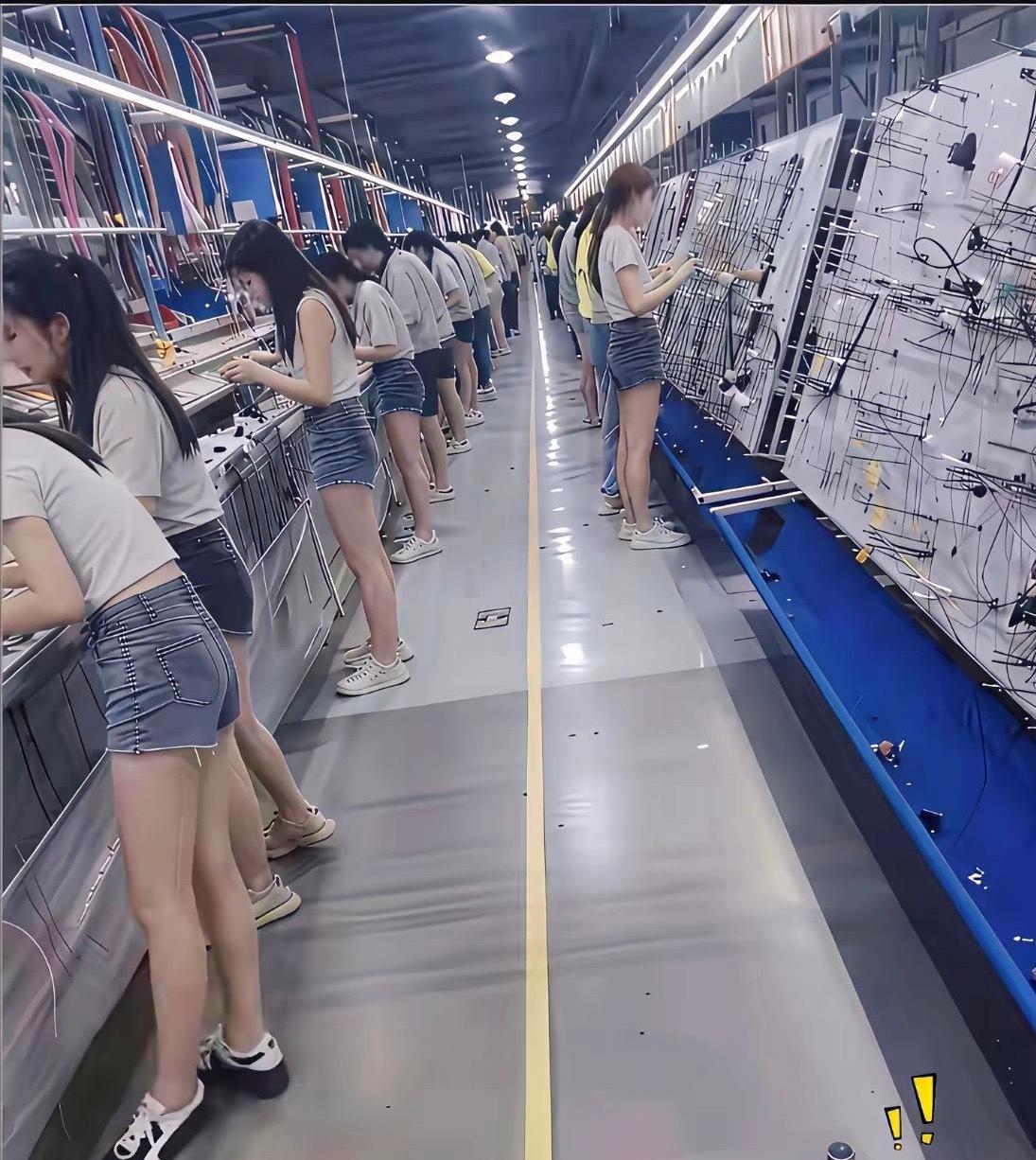 路过这家工厂车间，第一眼看到的景象属实让人好奇！
