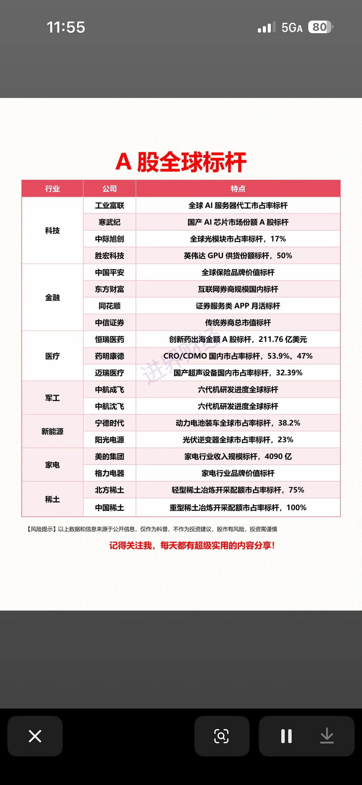 A股全球标杆公司盘点，带你领略行业领头羊！整理了一份“A股全球标杆”企业的名单