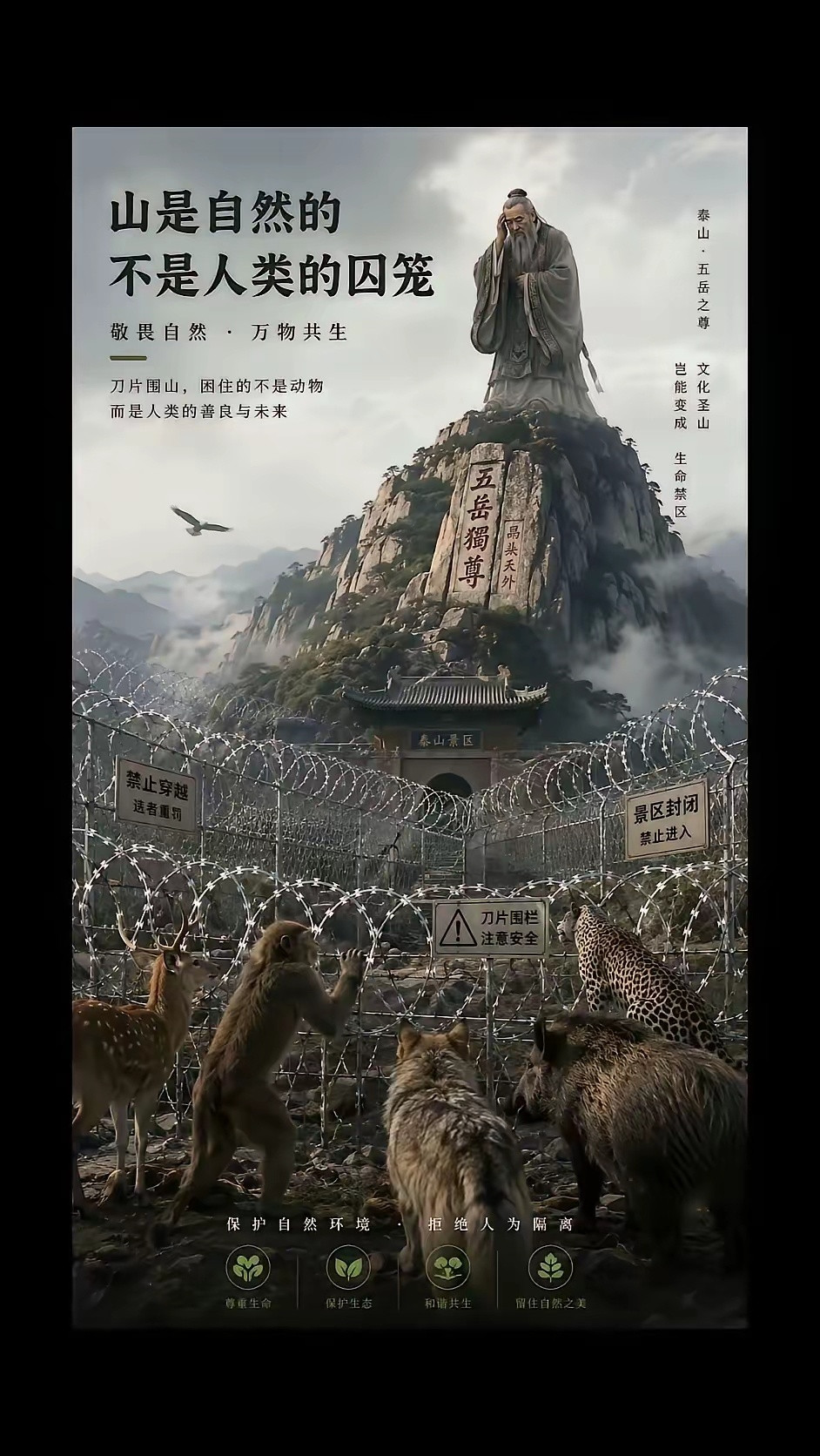 泰山是帝王封禅之地，若是古代地方官员敢这么破坏祭天圣地，估计会满门抄斩株连九族吧
