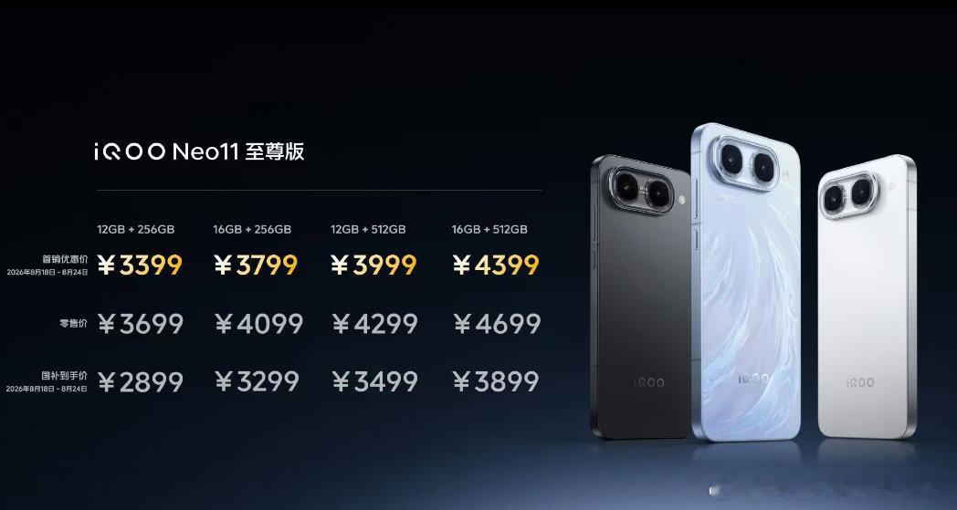 📱📱📱📱3000档新机对决：iQOONeo11至尊版VS红米K100Neo11至尊版：2K电