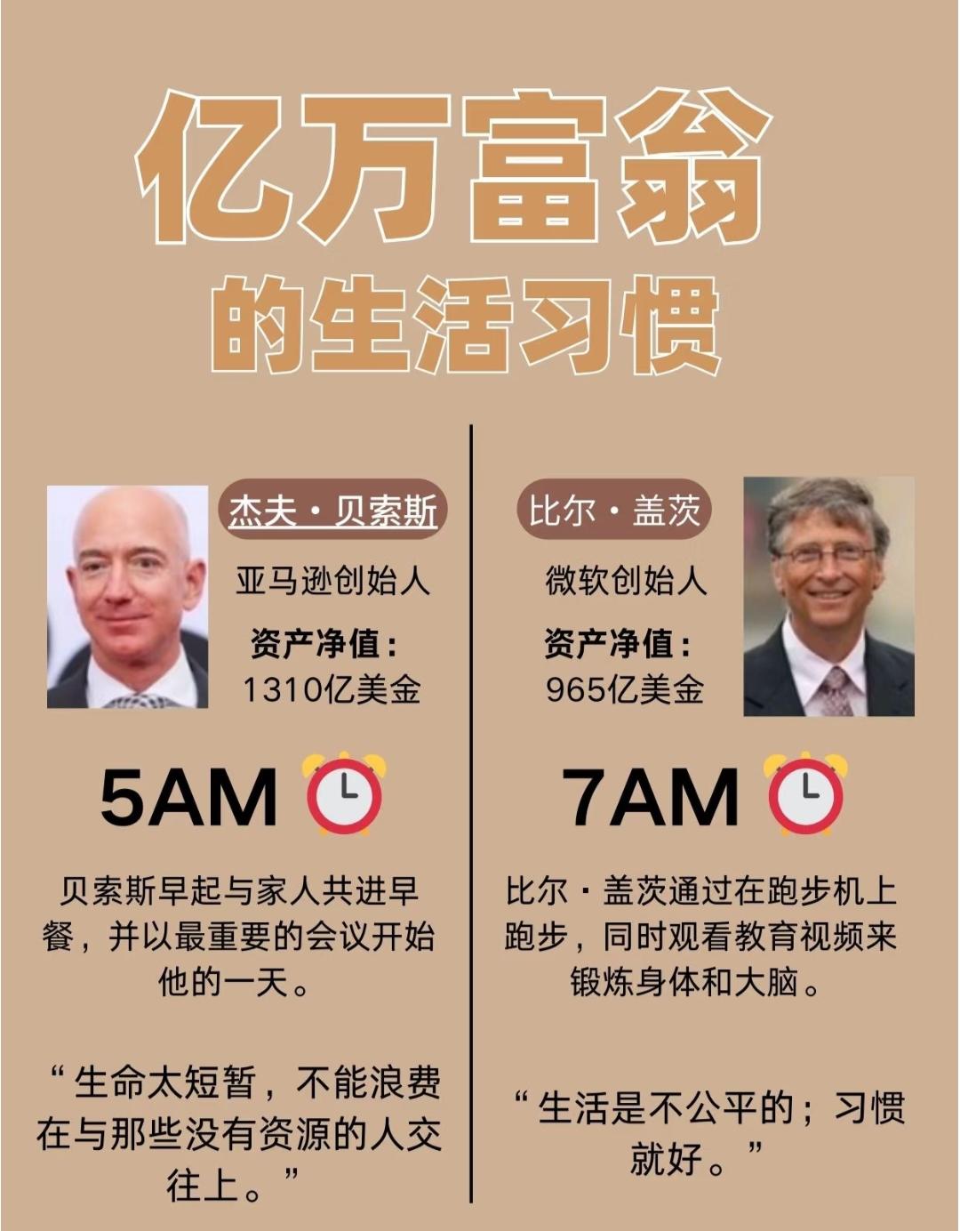 活该他们是亿万身价!说到亿万富翁的生活习惯，很多人第一反应可能是“奢华”、“随