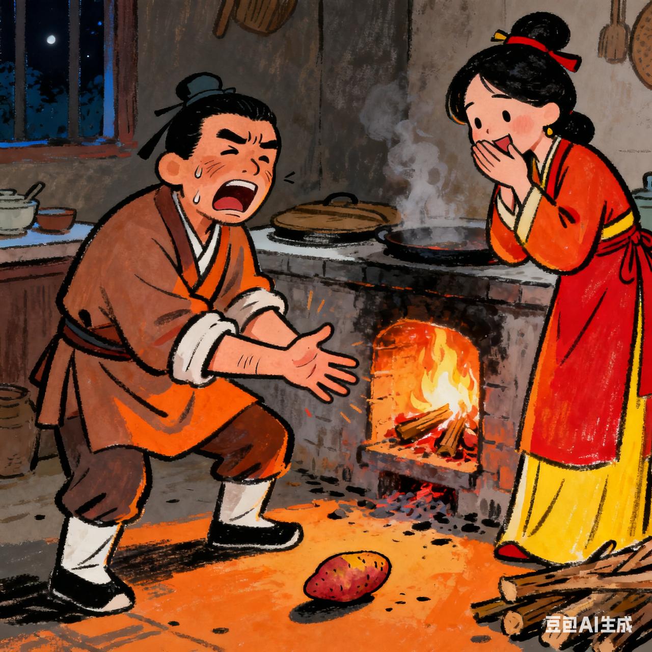 古代夫妻搞笑段子夜里刚吹灯，丈夫就摸黑翻箱倒柜。妻子踹他一脚：“找啥？当贼呢