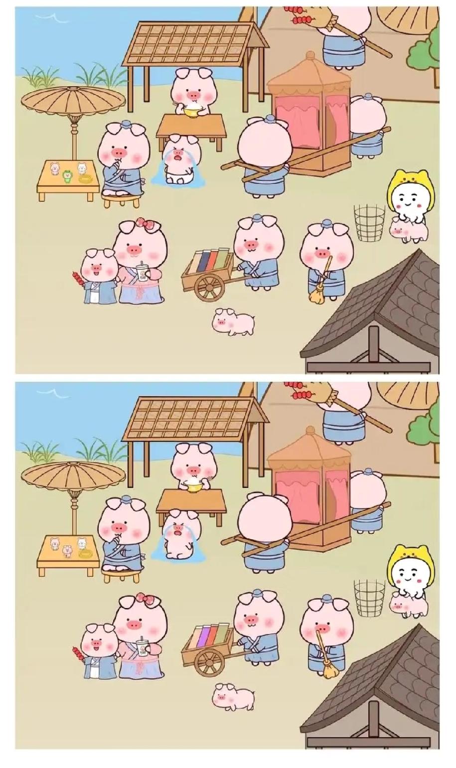  就这两张小猪图，有人3秒找出差异，有人盯10分钟懵圈…你属于哪类？