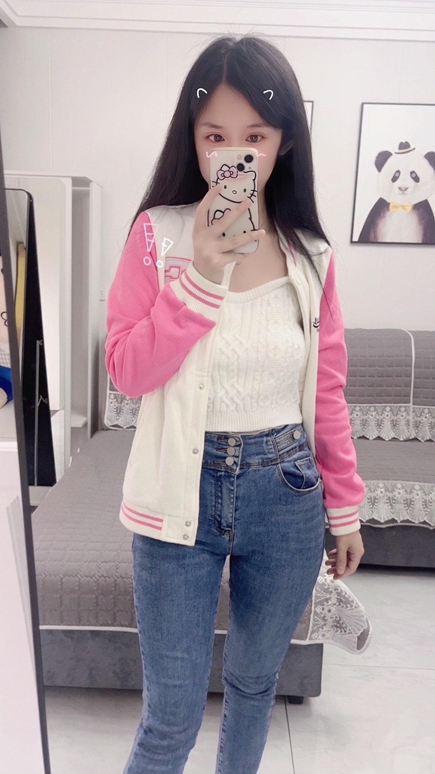 紧身牛仔裤清纯