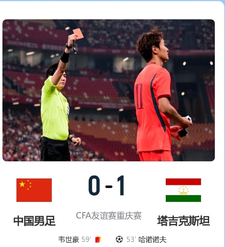 0:1不敌塔吉克斯坦，不妨为邵佳一鸣不平重庆四国邀请赛落幕，国足交出1胜3