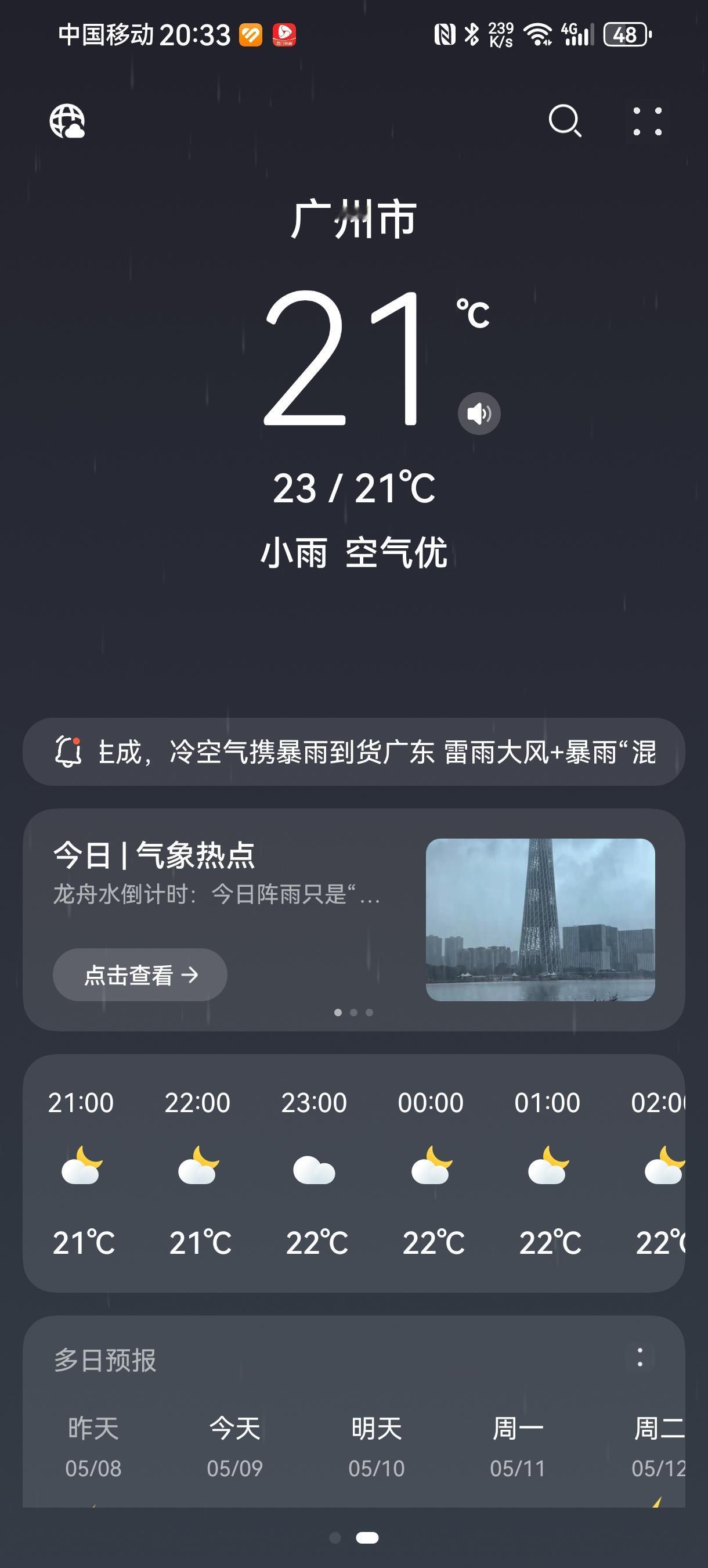 广州最近的天气太奇怪了奇怪一：往年到了五月初已经比较热了，最低起码25度以上，