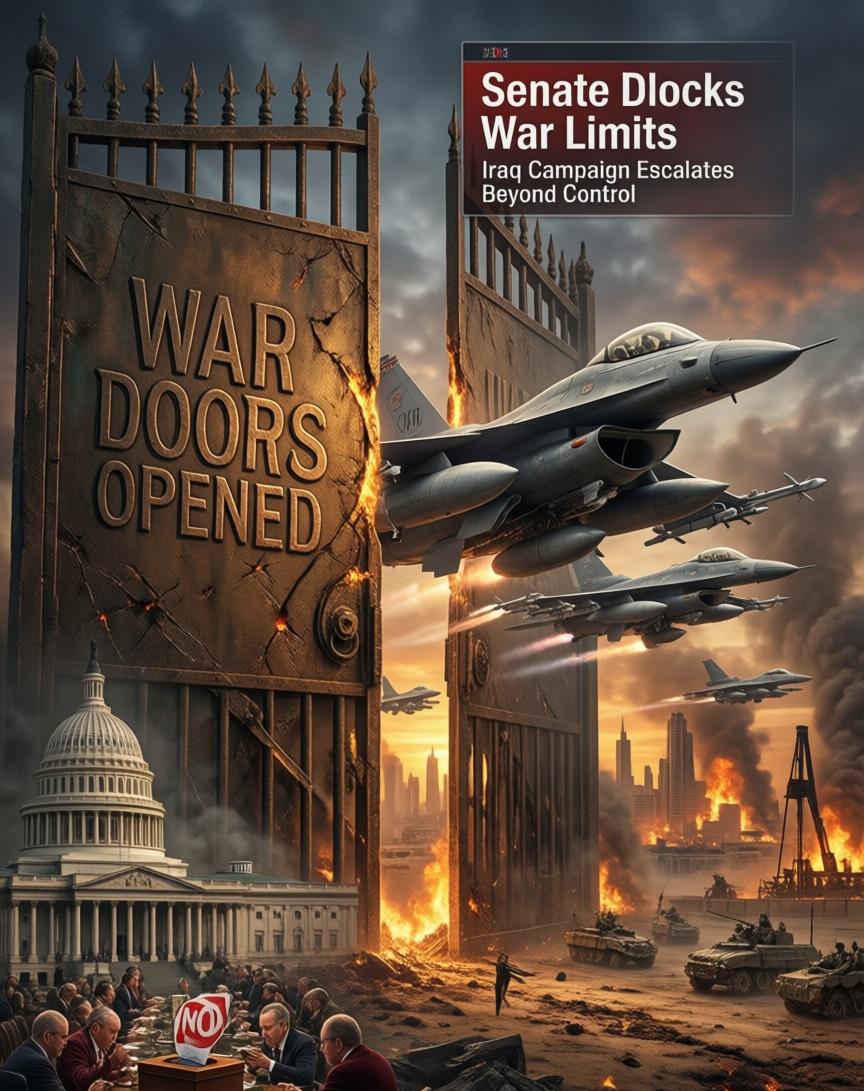 战争闸门彻底拉开。美国参议院刚刚以一票之差，放行了更大规模的中东战事。3月4