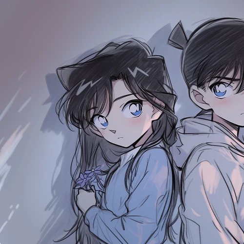 新一＆小兰｜情侣头像04cr：清风壁纸名侦探柯南工藤新一毛利兰​​​