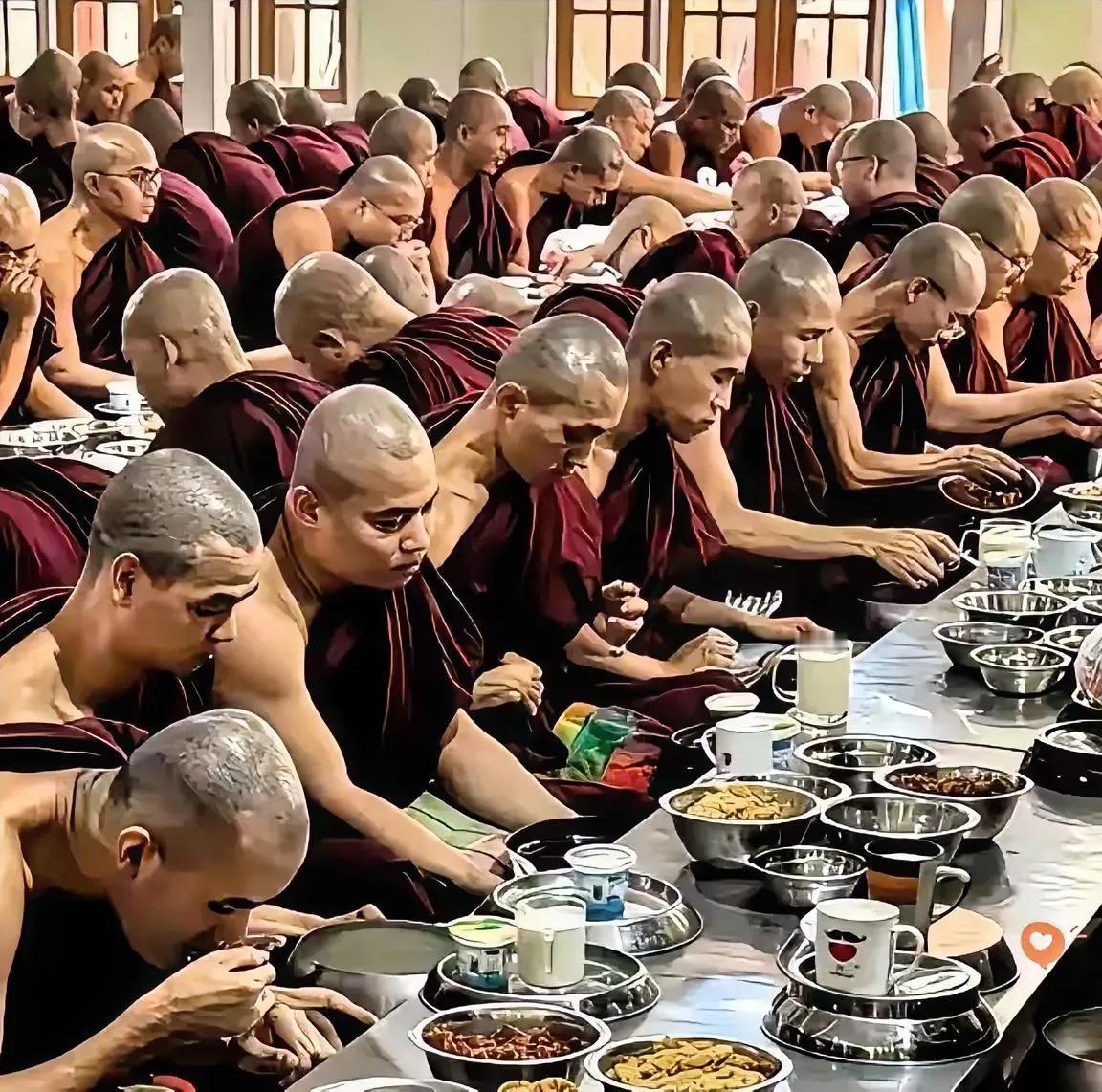 有没有觉得图片很怪异现在越来越多精壮年轻人扎堆出家，真的是一心向佛吗？根